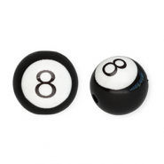 16 mm acryl kralen rond 8-ball Black-white