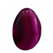 Natuursteen hangers agaat ovaal Dark purple