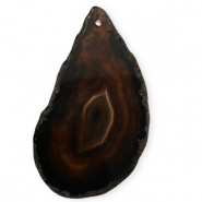 Natuursteen hangers agaat druppel Black-brown-light grey