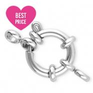 Roestvrij stalen (RVS) Stainless steel onderdelen boeislot 12mm met oogje Zilver