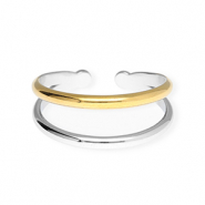 Roestvrij stalen (RVS) Stainless steel ringen Silver-gold