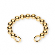 BY31&reg; Roestvrij stalen (RVS) Stainless steel oorbellen / ear cuff bollen met 2 oogjes Gold