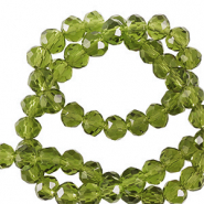 Top Facet kralen 3x2mm disc Malachy green-pearl shine coating