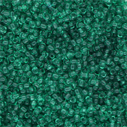 Glaskralen&nbsp;Rocailles&nbsp;8/0 (3mm) Transparent green
