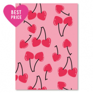 Sieraden kaartjes "cherries" Pink