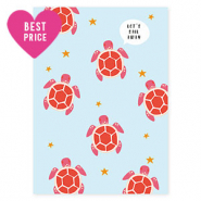 Sieraden kaartjes "Let's sail away" Light blue-red