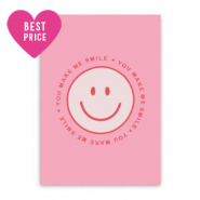 Sieraden kaartjes "You make me smile" Pink
