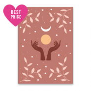 Sieraden kaartjes handen & maan Vintage rose