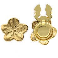 Roestvrij stalen (RVS) Stainless steel button covers bloem Gold