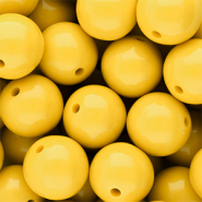 18 mm DQ acryl kralen shiny Vibrant yellow 13-0858 TCX