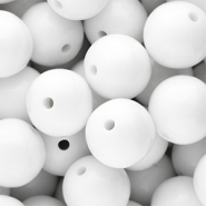 18 mm DQ acryl kralen shiny Snow white 11-0602 TCX