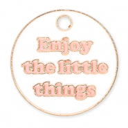 Bedels metaal "Enjoy the little things" Gold-white-light pink