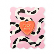 BY31® Pin "Fuck this" op kaartje Light pink-black-white-coral-gold