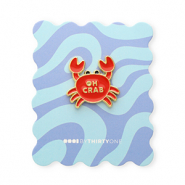 BY31® Pin "Oh crab" op kaartje Multicolour blue-red-yellow-black-gold