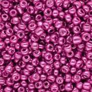 Glaskralen Rocailles 6/0 (4mm) Metallic shine fuchsia pink