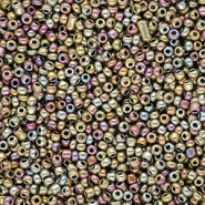 Glaskralen Rocailles 12/0 (2mm) Metallic shine multicolour galaxy