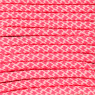 Trendy paracord 6.5mm Neon coral pink