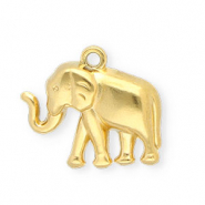 Roestvrij stalen (RVS) Stainless steel bedels olifant Gold