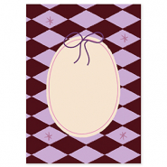 BY31® Sieraden kaartjes ovaal met strik Brown-purple-pink-créme