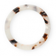 Resin hangers 35mm rond Tortoise white