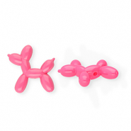 Acryl kralen shiny ballon&nbsp;hond Dark pink