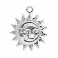 Roestvrij stalen (RVS) Stainless steel bedels zon & maan Silver