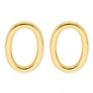 BY31&reg; Roestvrij stalen (RVS) Stainless steel oorbellen&nbsp;/&nbsp;oorstekers ovaal Gold