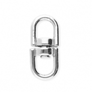 Roestvrij stalen (RVS) Stainless steel onderdelen sleutelhanger ovaal Silver
