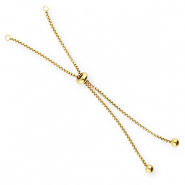 Roestvrij stalen (RVS) Stainless steel onderdelen semi armband met smart bead stopper Gold