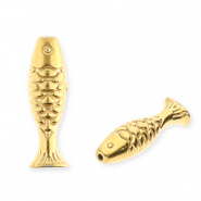 Roestvrij stalen (RVS) stainless steel kralen vis Gold