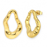 Roestvrij stalen (RVS) Stainless steel oorbellen / oorstekers druppel Gold