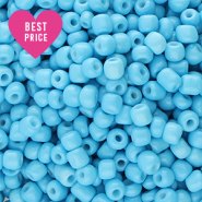 Glaskralen Rocailles 6/0 (4mm) Light blue