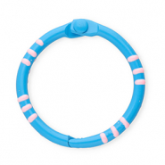 Gekleurde onderdelen sleutelhanger ring Dark blue-light pink