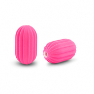 Acryl kralen ovaal Fuchsia pink