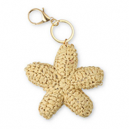 Sleutelhangers gehaakte zeester Gold-beige