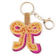 Sleutelhangers strik Gold-peach pink-ochre yellow