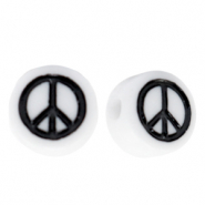 Letterkralen van acryl peace White-black