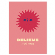 BY31® Sieraden kaartjes "Believe in the magic" Red-coral pink-yellow-blue