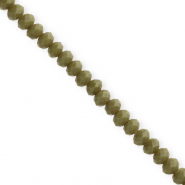 Top Facet kralen 6x4 mm disc Army green