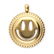 BY31® Roestvrij stalen (RVS) Stainless steel bedels smiley Gold
