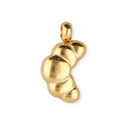 BY31® Roestvrij stalen (RVS) Stainless steel bedels croissant Gold