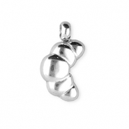 BY31® Roestvrij stalen (RVS) Stainless steel bedels croissant Silver