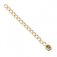 BY31® Roestvrij stalen (RVS) stainless steel onderdelen verlengketting set spiraal Gold