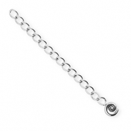 BY31® Roestvrij stalen (RVS) stainless steel onderdelen verlengketting set spiraal Silver