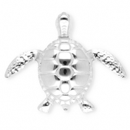Roestvrij stalen (RVS) Stainless steel statement broches schildpad Silver
