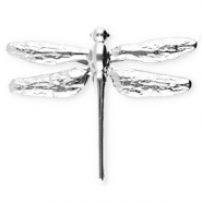 Roestvrij stalen (RVS) Stainless steel statement broches libelle Silver