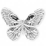 Roestvrij stalen (RVS) Stainless steel statement broches vlinder Silver