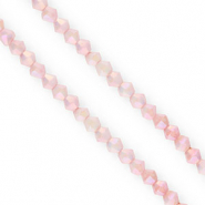 Top Facet kralen bicone 4mm Light pink-AB coating