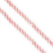 Top Facet kralen 4x3mm disc Salmon pink-AB coating