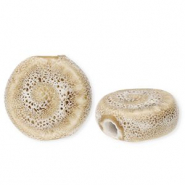 Kralen keramiek fossiel Sand beige